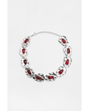 Pull&Bear Choker With Textured Stones - Blue