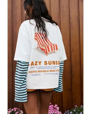 Pull&Bear Hammock Graphic T-Shirt - Brown