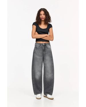Pull&Bear Barrel-Jeans - Schwarz