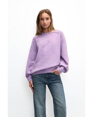 Pull&Bear Oversized Sleeve Knit Jumper - Purple