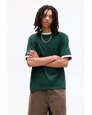 Pull&Bear Shirt Mit Kontrasten Und Rippenmuster - Grün
