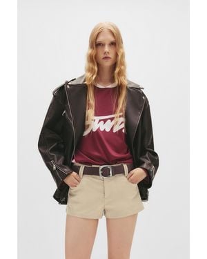 Pull&Bear Mini-Shorts Aus Trenchcoat-Material - Mehrfarbig