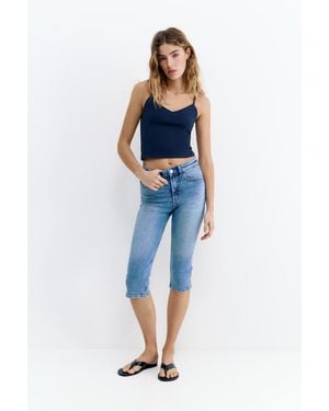 Pull&Bear 7/8 Hose Mit Halbhohem Bund - Blau