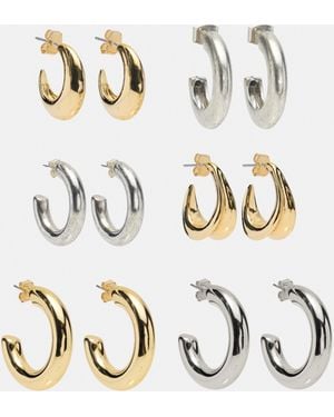 Pull&Bear 6-Pack Of Hoop Earrings - White