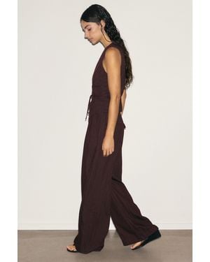 Pull&Bear Elasticated Waist Smart Trousers - White