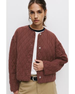 Pull&Bear Lightweight Padded Jacket - Brown