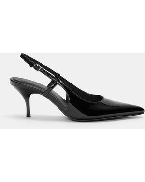 Pull&Bear Faux Patent Leather High-Heel Shoes - White