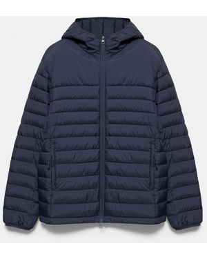 Pull&Bear Leichte Pufferjacke Mit Kapuze - Blau