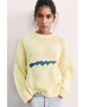 Pull&Bear Oversize-Pullover Mit Herz-Motiv - Gelb