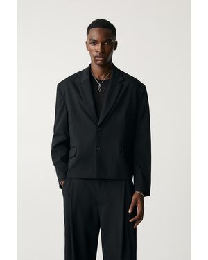 Pull&Bear Cropped Blazer - Blue