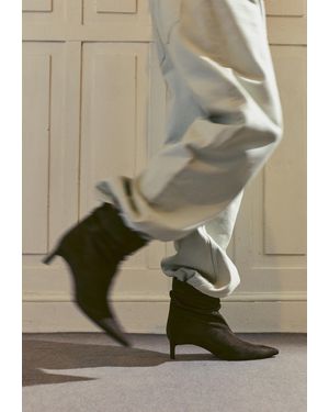 Pull&Bear Ruched Heel Ankle Boots - Brown