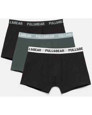 Pull&Bear Pack Of 3 Boxers - Black