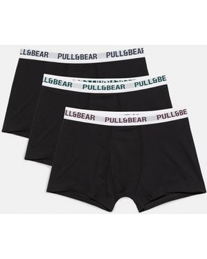 Pull&Bear 3Er-Pack Boxershorts - Schwarz
