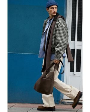 Pull&Bear Pocket Detail Tote Bag - Brown