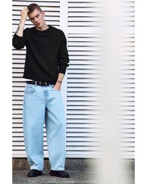 Pull&Bear Soft-Pullover Mit Rundausschnitt - Schwarz