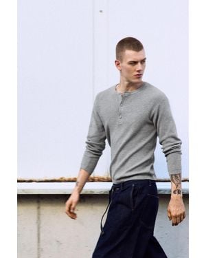 Pull&Bear Henley Neck Jumper - Grey