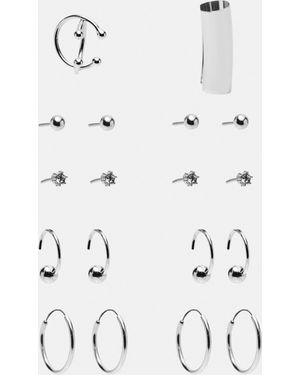 Pull&Bear 18Er-Pack Ohrringe - Weiß