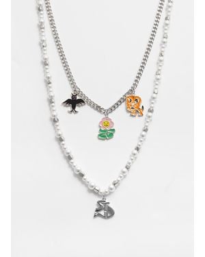 Pull&Bear 2-Pack Of Bráulio Amado Necklaces - White