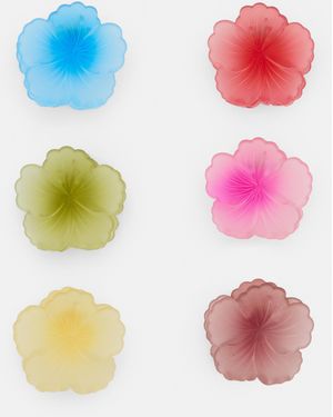 Pull&Bear Pack Of 6 Hibiscus Hair Clips - Multicolour
