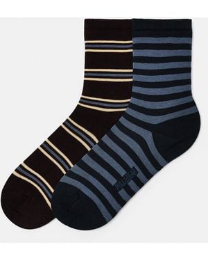 Pull&Bear Thin Stripe Long Sock - Black