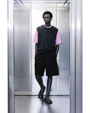 Pull&Bear Neoprene-Effect Jogger Bermuda Shorts - Blue