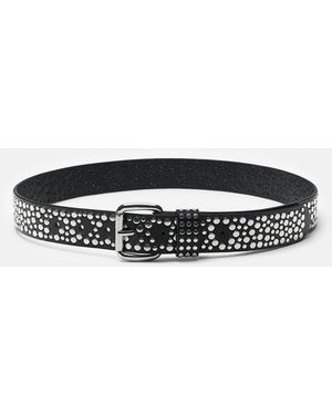 Pull&Bear Faux Leather Studded Belt - Black