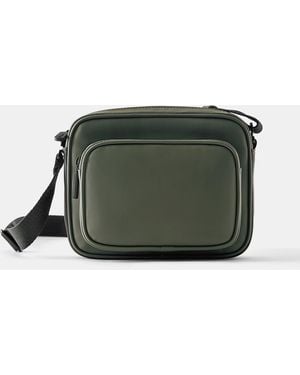 Pull&Bear Rubberised-Effect Crossbody Bag - Green