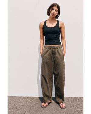 Pull&Bear Barrel-Hose Mit Elastikbund - Braun
