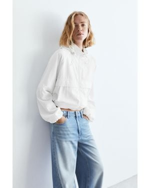 Pull&Bear Lightweight Hooded Jacket - Blue