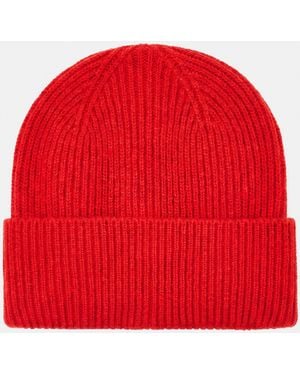 Pull&Bear Rippstrickmütze - Rot