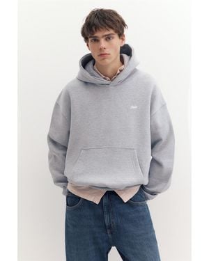 Pull&Bear Stwd Boxy-Fit Hoodie - Grey