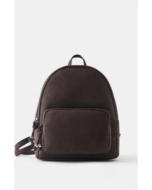 Pull&Bear Rucksack Mit Gummiertem Finish - Schwarz