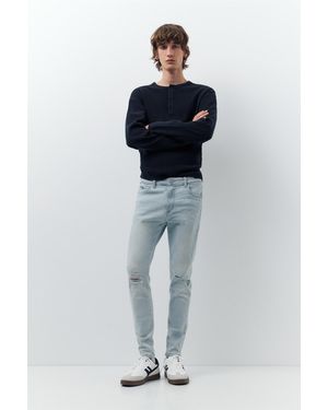 Pull&Bear Skinny Jeans Mit Rissen - Blau