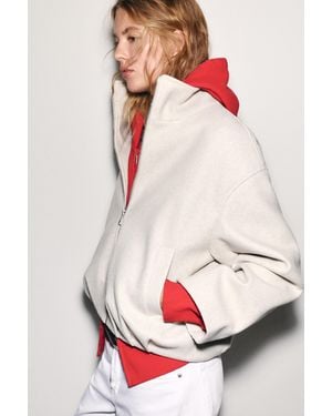 Pull&Bear Ballon-Bomberjacke - Weiß