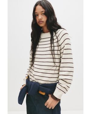 Pull&Bear Pullover Aus Perlstoff - Weiß