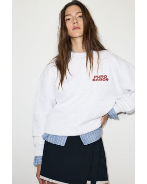 Pull&Bear Cherry Pure Flavour Sweatshirt - White