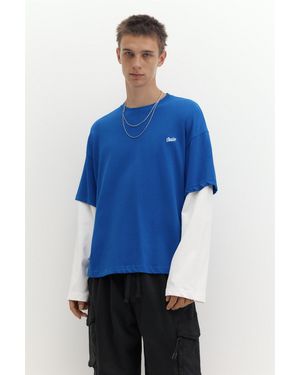 Pull&Bear Double Sleeve T-Shirt - Blue