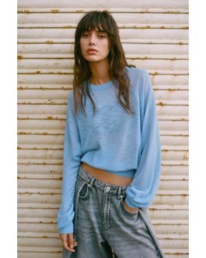 Pull&Bear Light Knit Jumper - Blue