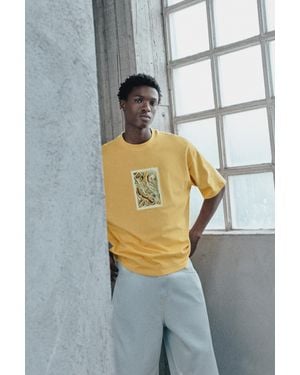 Pull&Bear Relaxed Fit Embroidered T-Shirt - Multicolour