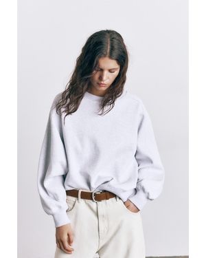 Pull&Bear Oversize Fleece Sweatshirt - White