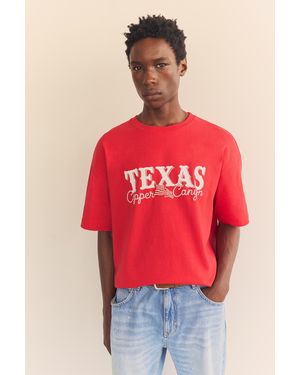 Pull&Bear Texas T-Shirt - Red