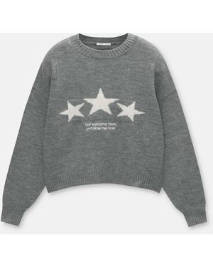 Pull&Bear Pullover Mit Sternen - Grau
