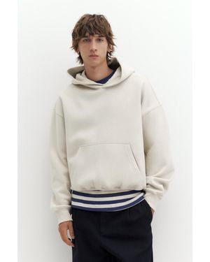 Pull&Bear Stwd Logo Boxy Hoodie - White