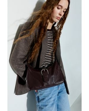 Pull&Bear Buckle Shoulder Bag - Brown