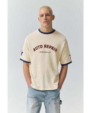 Pull&Bear Graphic Short Sleeve Jumper - Grey