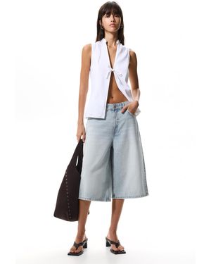 Pull&Bear Low-Rise Baggy Jorts - Blue