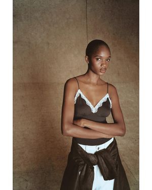 Pull&Bear Spitzen-Trägerbody Mit Cups - Braun
