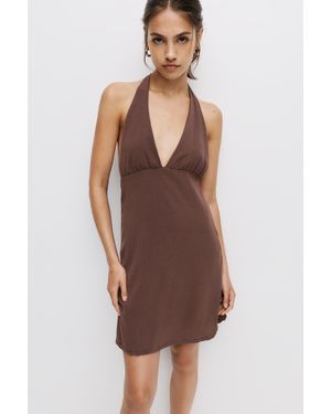 Pull&Bear Top With Open Back - Brown