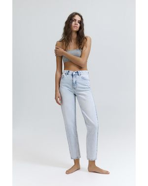 Pull&Bear High-Waist Mom Jeans - Blue