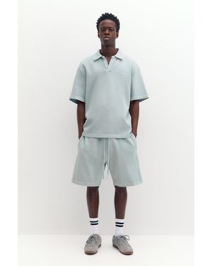 Pull&Bear Piqué Jogger Bermuda Shorts - Blue